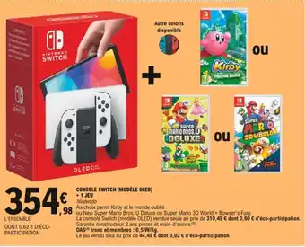 E.Leclerc Console switch (Modéle oled) +1 jeu offre