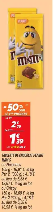 Netto Tablette de chocolat peanut M&M'S offre