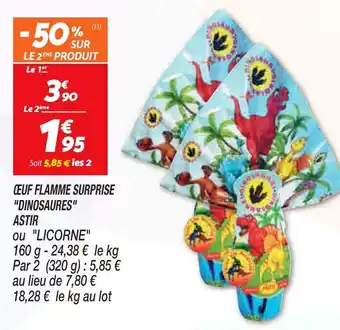 Œuf flamme surprise Dinosaures Astir