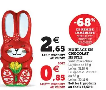Hyper U Moulage en chocolat nestle offre