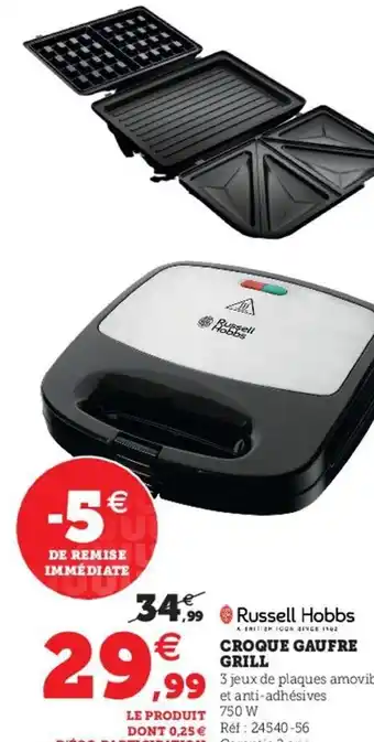 Hyper U Croque gaufre grill offre