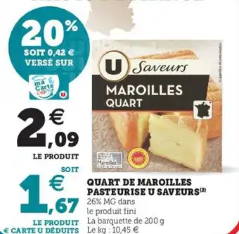 Quart de maroilles pasteurise