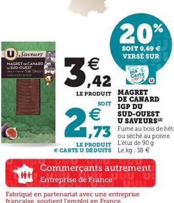 Hyper U Magret de canard IGP du sud-ouest offre