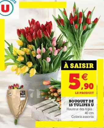 Hyper U Bouquet de 15 tulipes u offre