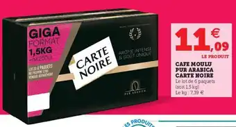 Hyper U Cafe moulu pur arabica carte noire offre