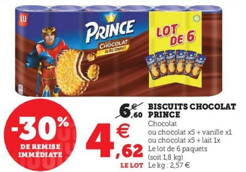 Promo Biscuit chocolat prince chez Hyper U