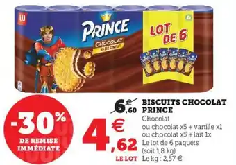 Biscuit chocolat prince