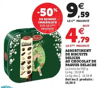 Hyper U Assortiment de biscuits delices au chocolat de paques delacre offre