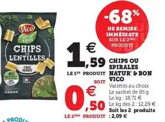Hyper U Chips ou spirales natur' & bon vico offre