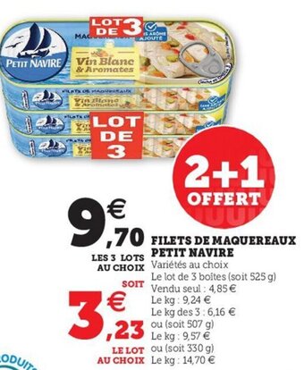 Hyper U Filets de maquereaux petit navire offre