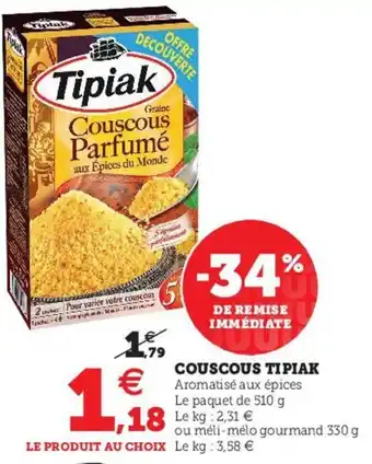 Hyper U Couscous tipiak offre