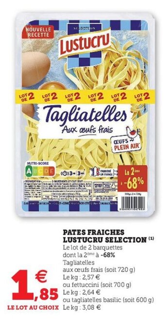 Hyper U Pates fraiches lustucru selection offre