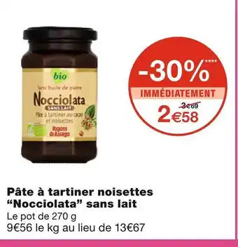 Monoprix Nocciolata pâte à tartiner noisettes sans lait offre