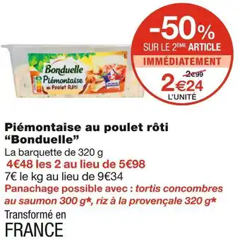 Monoprix Bonduelle piémontaise au poulet rôti offre