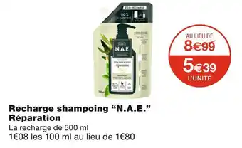 Monoprix N.a.e recharge shampoing réparation offre