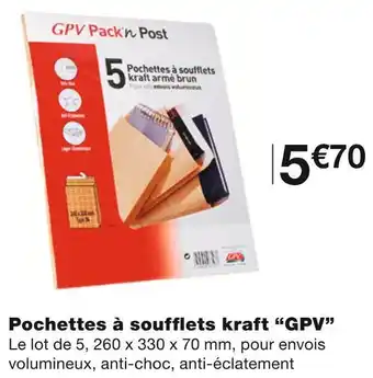 Monoprix Gpv pochettes à soufflets kraft offre