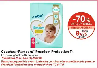 Monoprix Pampers couches premium protection t4 offre