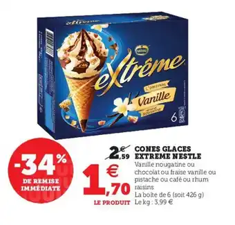 Hyper U Cones Glaces offre