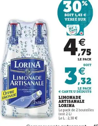 Hyper U Limonade Artisanale offre