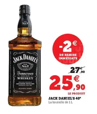 Hyper U Jack Daniel's 40° offre