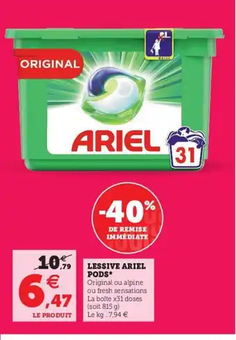 Hyper U Lessive Ariel Pods offre
