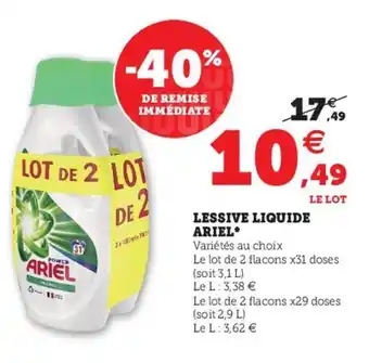 Hyper U Lessive Liquide Ariel offre
