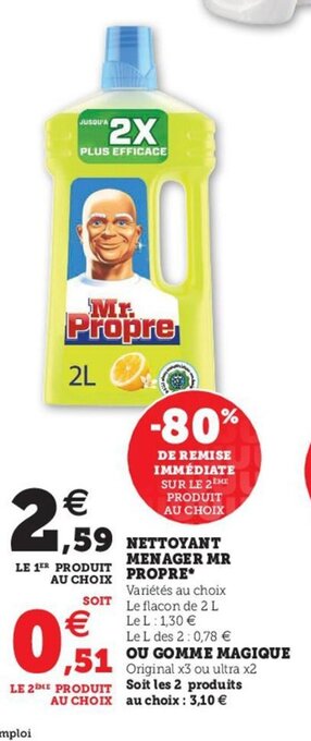 Hyper U Nettoyant Menager Mr Propre offre