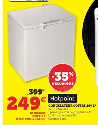 Hyper U Congelateur Coffre 204L offre
