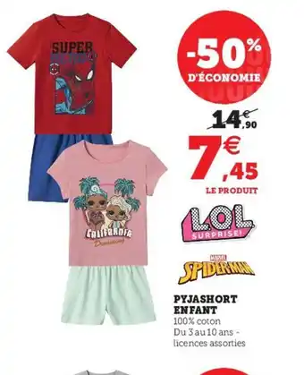Hyper U Pyjashort Enfant offre