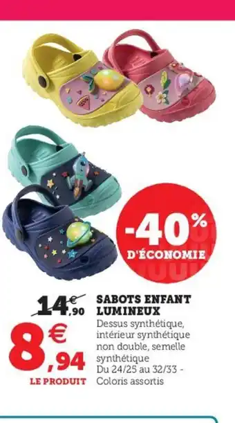 Hyper U Sabots Enfant offre
