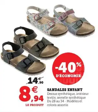 Hyper U Sandales Enfant offre