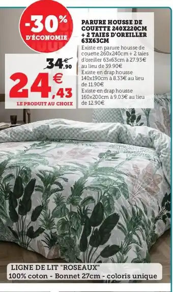 Hyper U Parure Housse de Couette 240x220cm offre