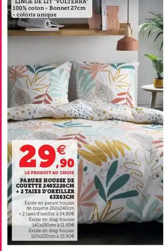 Hyper U Parure Housse de Couette 240x220cm offre