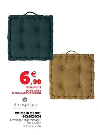 Hyper U Coussin de Sol offre