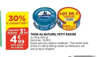 Maximarché Thon Au Naturel Petit Navire offre