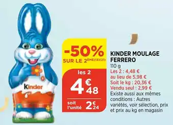 Bi1 Kinder Moulage offre