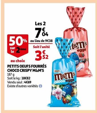 Auchan Petits oeufs fourres choco crispy m&m´s offre