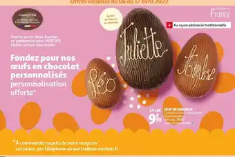 Auchan Oeuf en chocolats offre