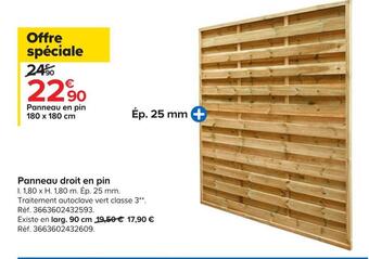 Castorama Panneau droit en pin offre