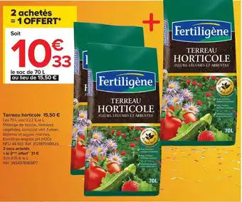 Castorama Fertiligène terreau horticole 15,50 € offre