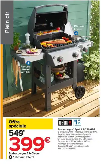 Castorama Weber barbecue gaz spirit ii e-220 gbs offre