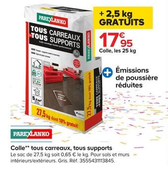 Castorama Parexlanko colle tous carreaux, tous supports offre