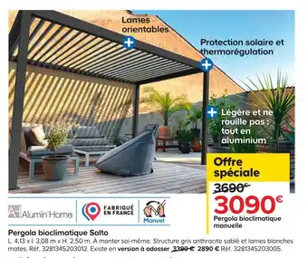 Castorama Alumin'home pergola bioclimatique salto offre
