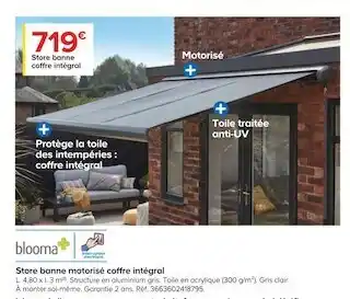 Blooma store banne coffre intégral