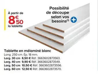 Tablette en mélaminé blanc