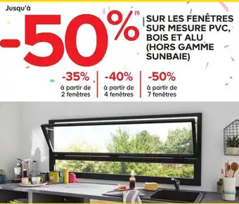 Castorama Bon plan sur les fenêtres sur mesure pvc, bois et alu (hors gamme sunbaie) offre