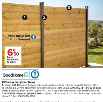 Castorama Goodhomme clôture à composer neva offre