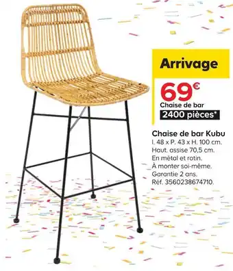 Chaise de bar kubu