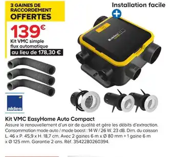 Aldes kit vmc easyhome auto compact