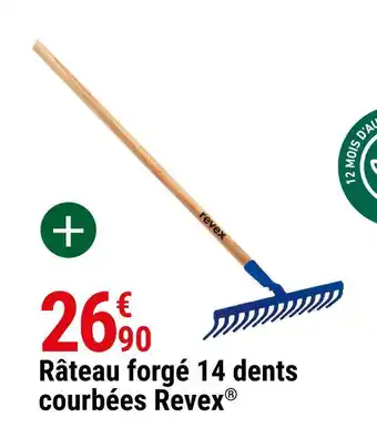 Gamm vert Revex râteau forgé 14 dents courbées offre